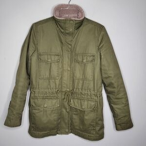 Madewell Surplus Green Sherpa Lined Jacket XXS – S Distressed Utility Streetwear
